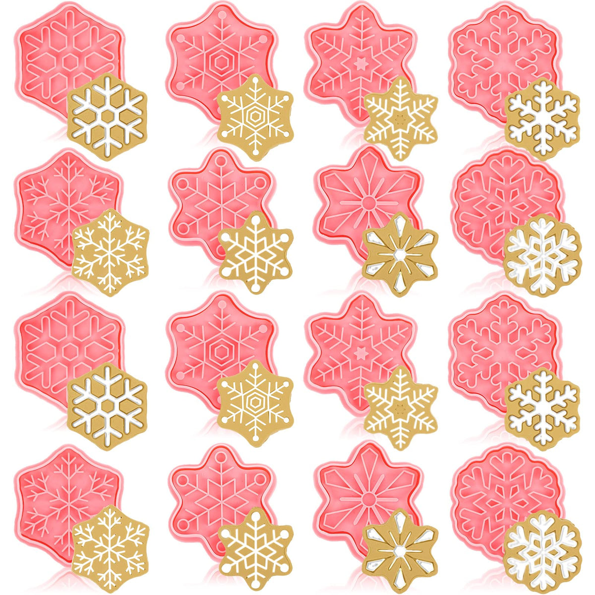 Cortadores Hoolerry galletas nieve 3D para decoraciones navideñas.