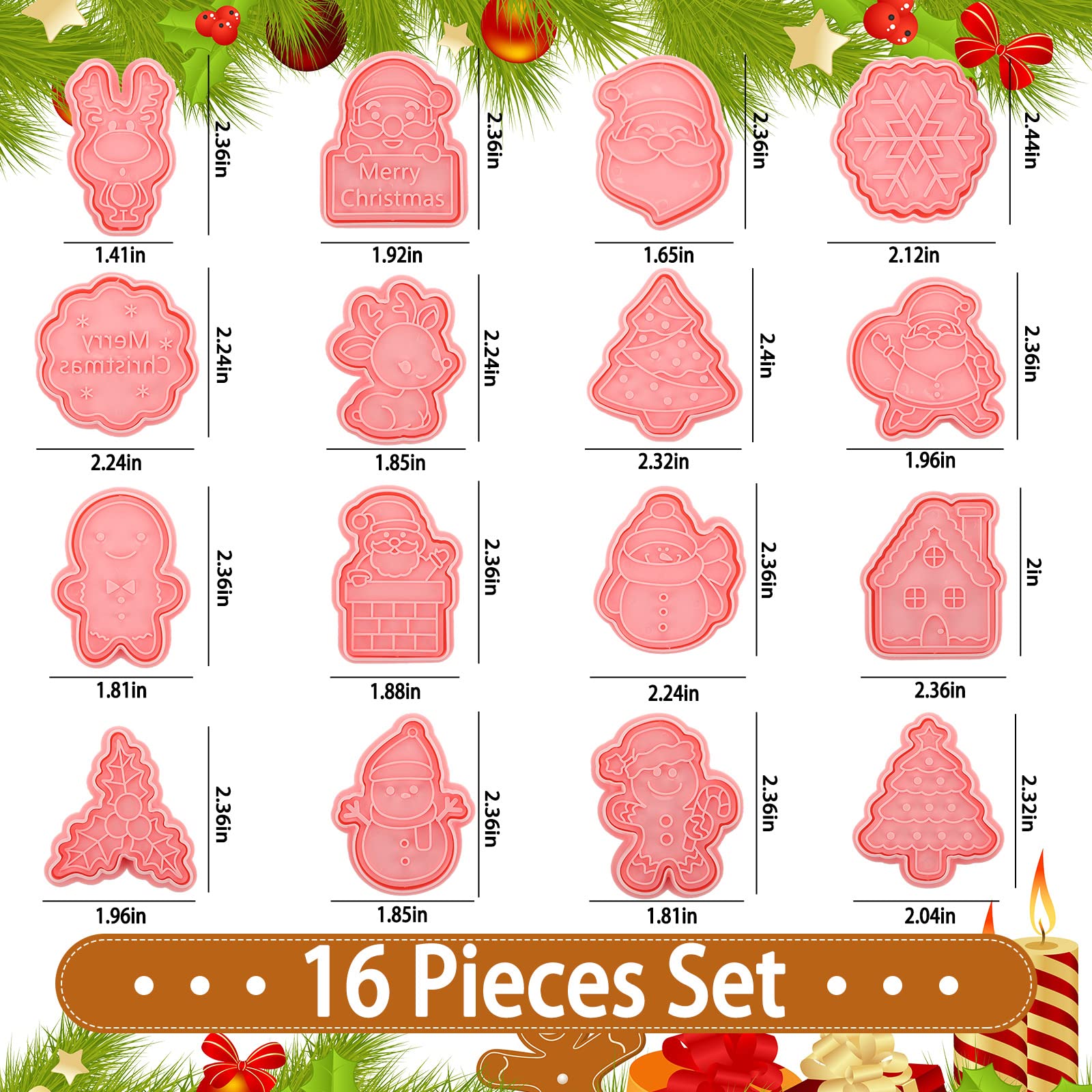 Cortadores Hoolerry navidad arbol estampa 3D para galletas