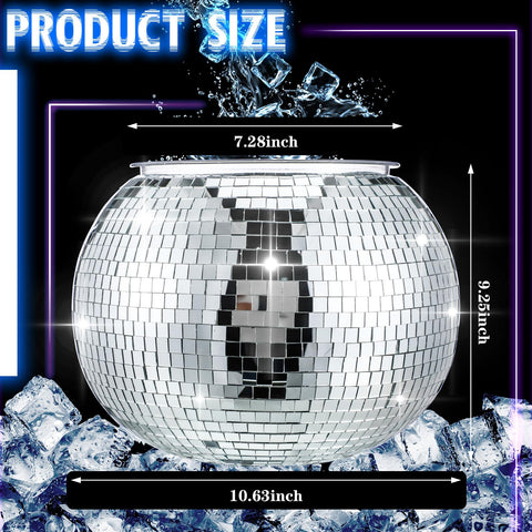 Cubo Hoolerry de hielo disco espejado, reflejos brillantes para momentos festivos.