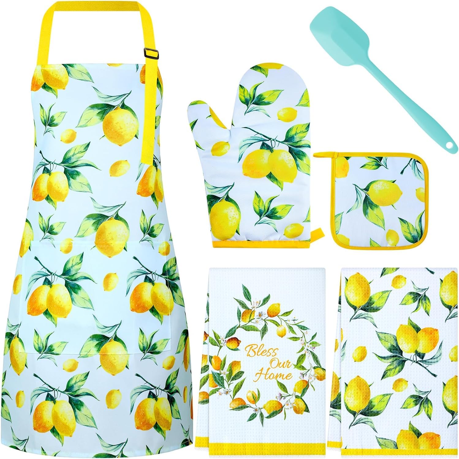 Delantal Hoolerry con diseño de limón, ideal para cocinar con estilo y protección.