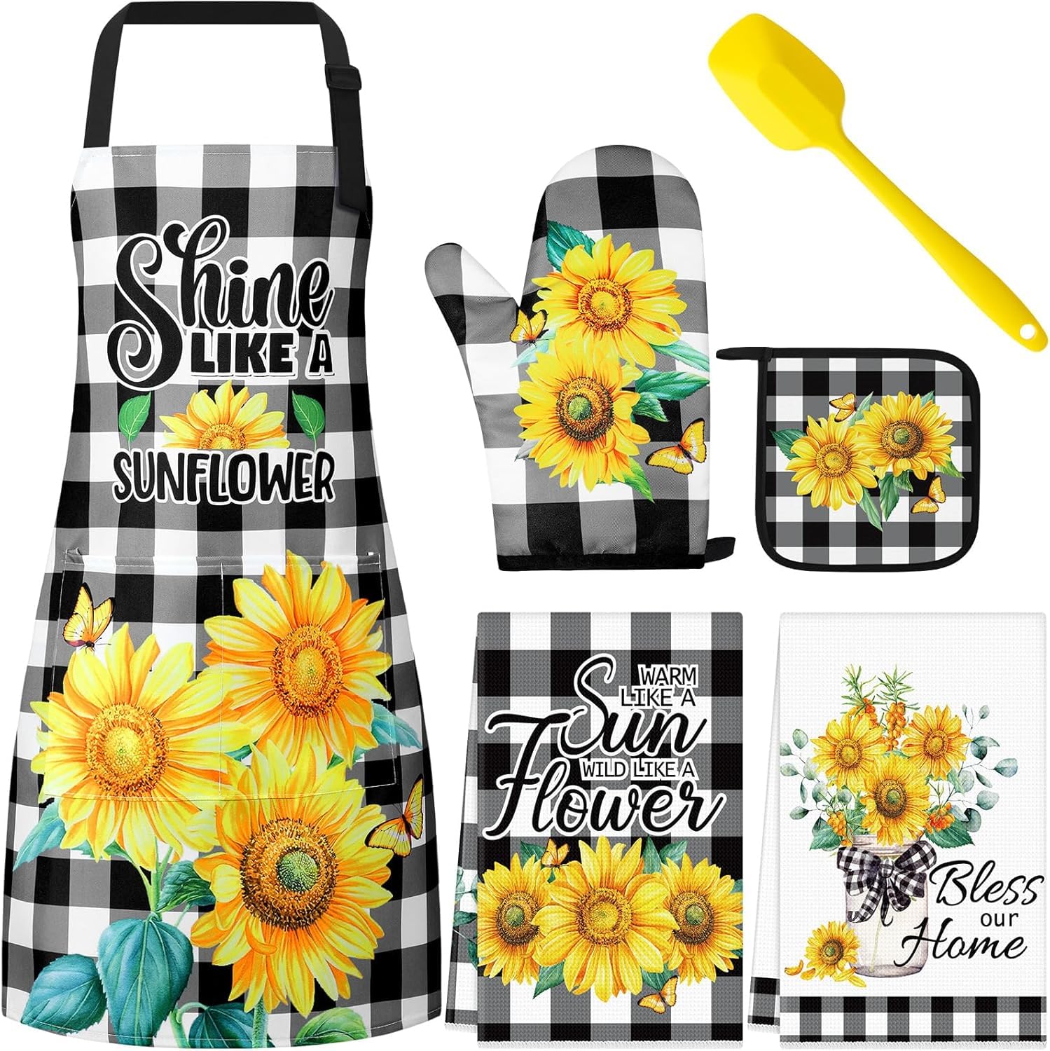 Delantal Goolerry con girasol ajustable para cocinar y hornear