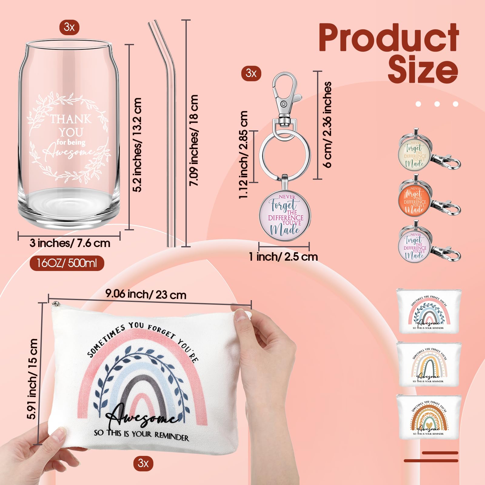 Neceser de maquillaje de lona Hoolerry para secretarias, espacioso y resistente