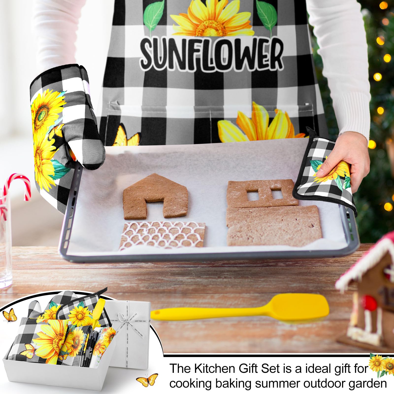 Conjunto de cocina girasol Hoolerry como regalo práctico