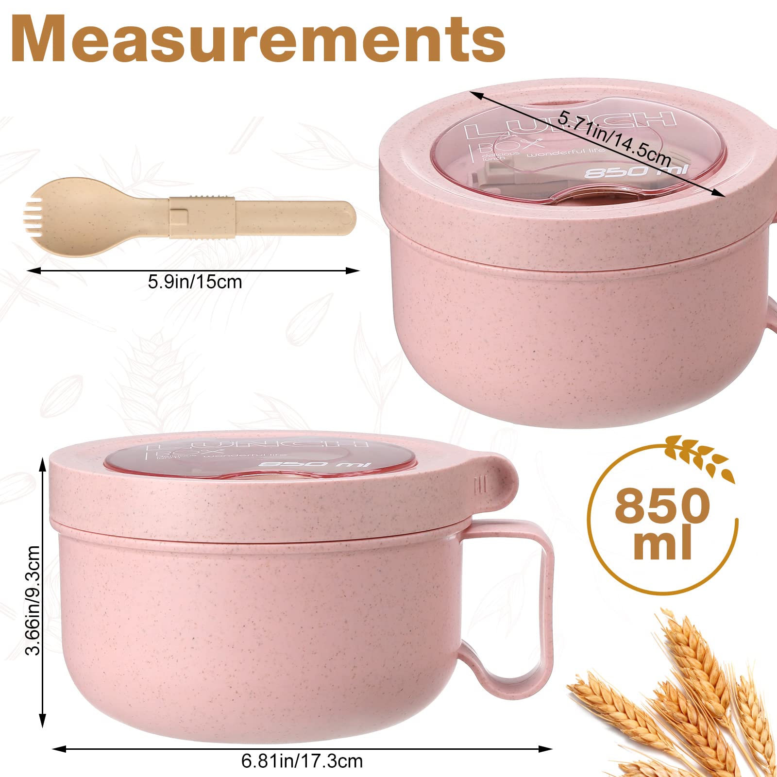 Hoolerry tazones ramen 28oz con tapa, ideales para porciones generosas