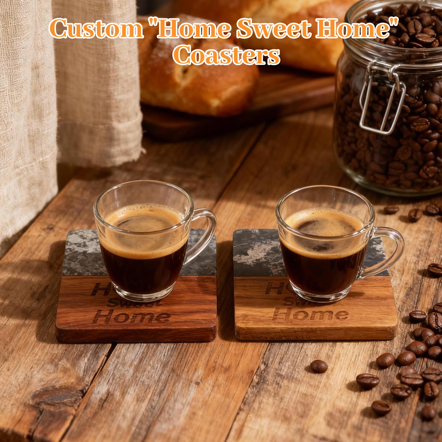 Hoomast Posavasos Hogar Dulce Hogar, protegen superficies y aportan estilo.
