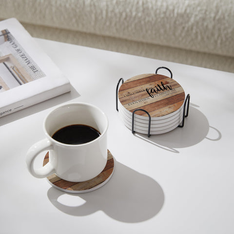 Hoomey posavasos con diseño rústico que realza la mesa.