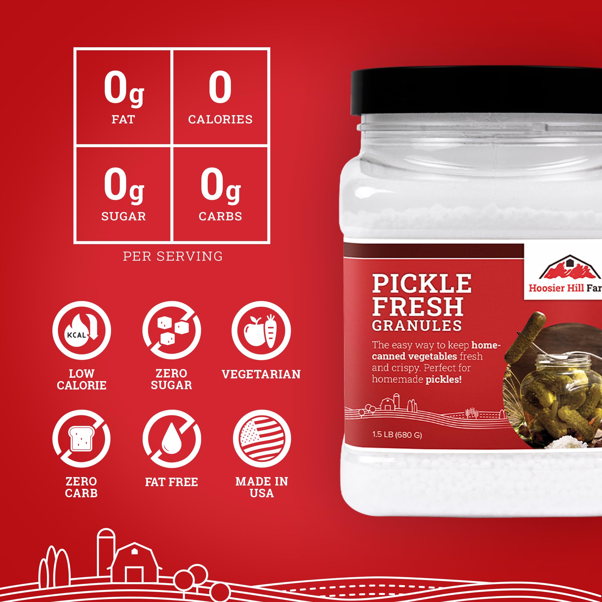 Hoosier Hill Farm Pickle Fresh, vegetales en vinagre para textura perfecta.