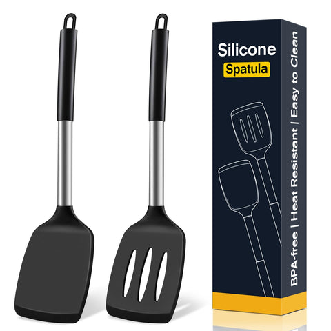 Hoosook conjunto de espátulas de silicona, dos piezas, para cocina segura sin bisfenol A