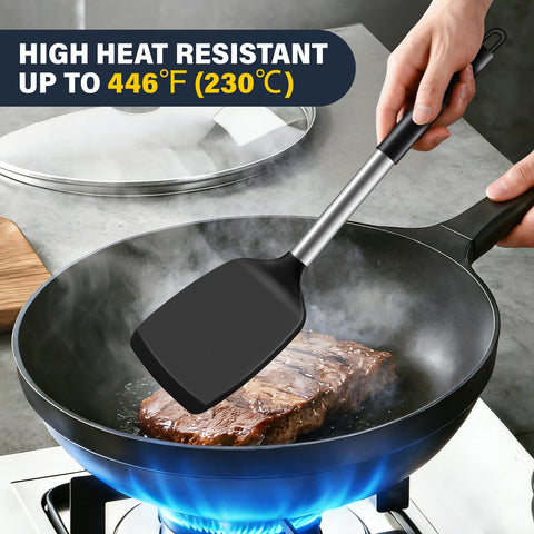 Hoosook mango de acero inoxidable ergonómico para mayor resistencia y control