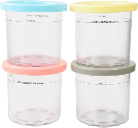Conjunto Hopene para Ninja Creami: cuatro contenedores con tapa hermética para conservar helados.