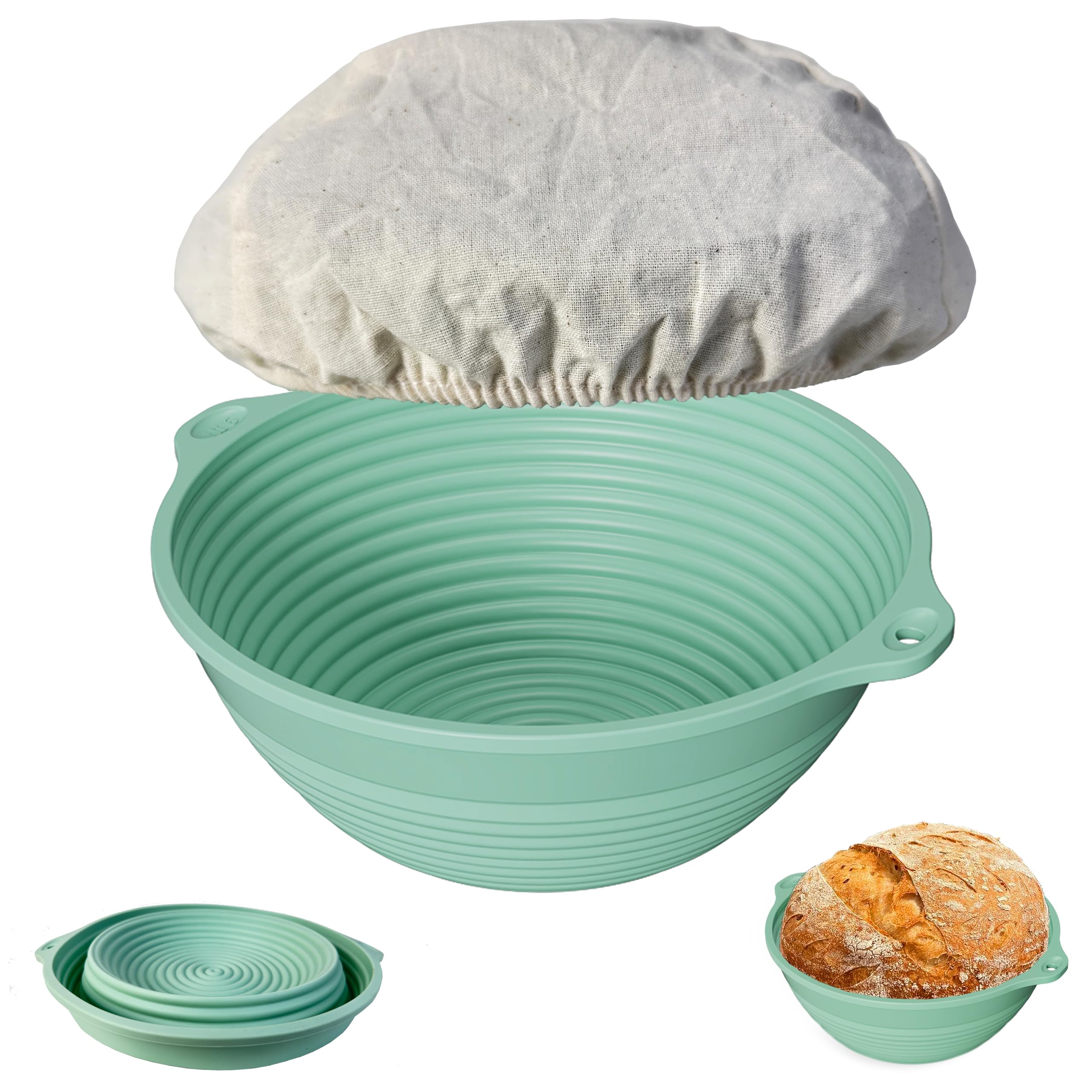 HoPliGhe: cesta de fermentación de pan de silicona para formar panes artesanales