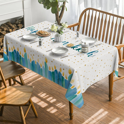Mantel Horaldaily Janucá con diseño vibrante para decoración de la mesa.