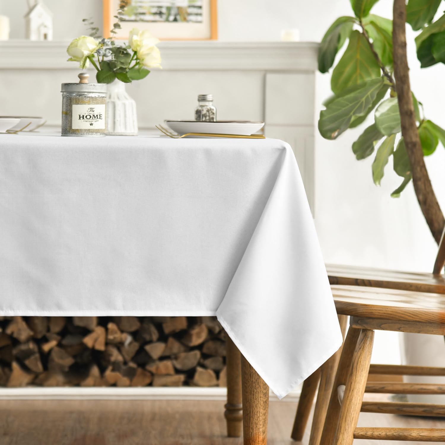 Mantel blanco Horaldaily 60x84 rectangular, protege la mesa y añade elegancia diaria
