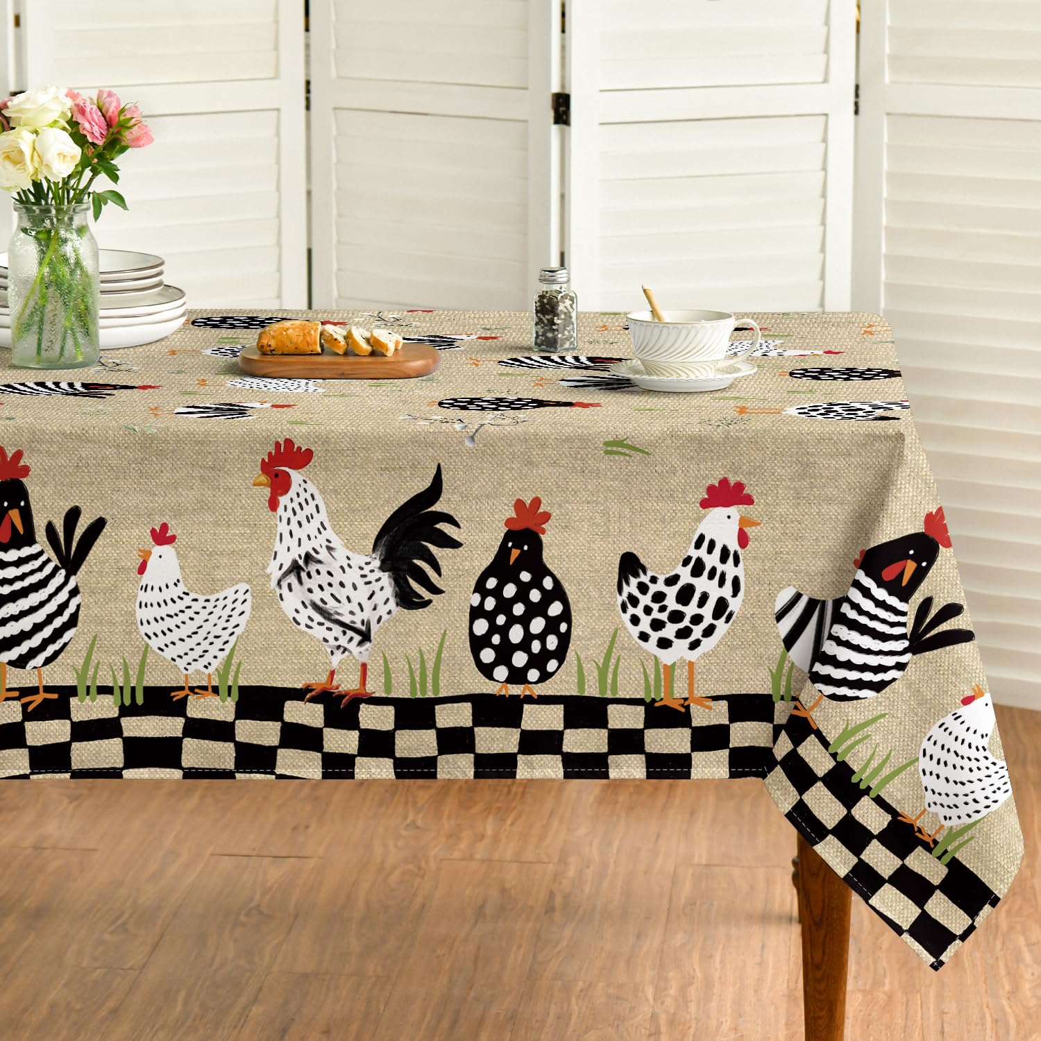 Mantel Horaldaily con gallo rústico 60×84, protege la mesa y añade color.