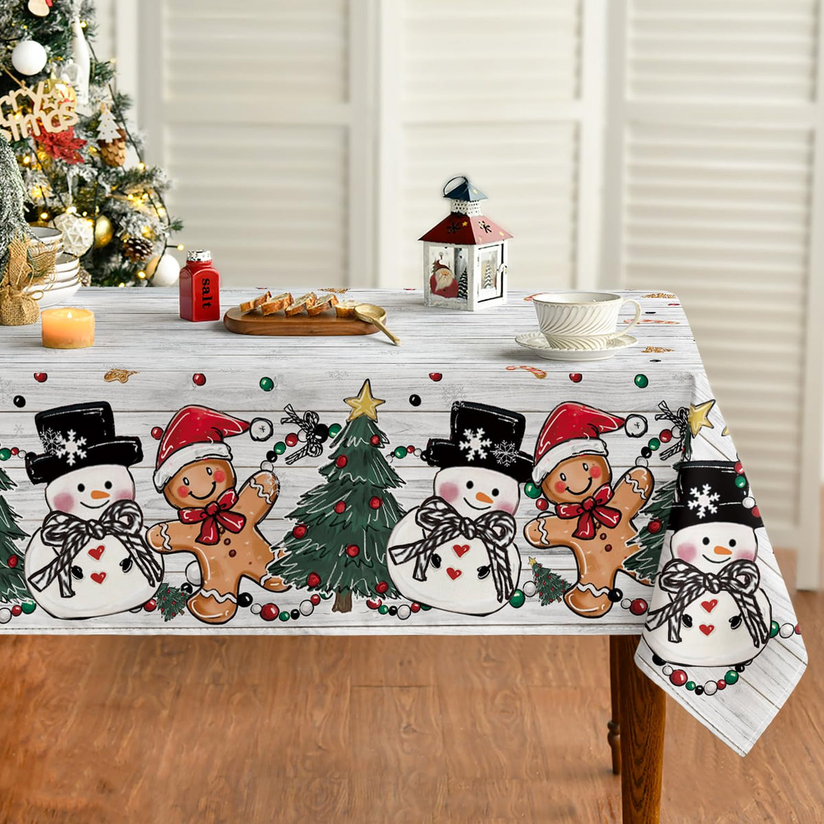 Mantel Horaldaily Navidad 60x84 pulgadas para fiestas, protección de mesa y estilo festivo.