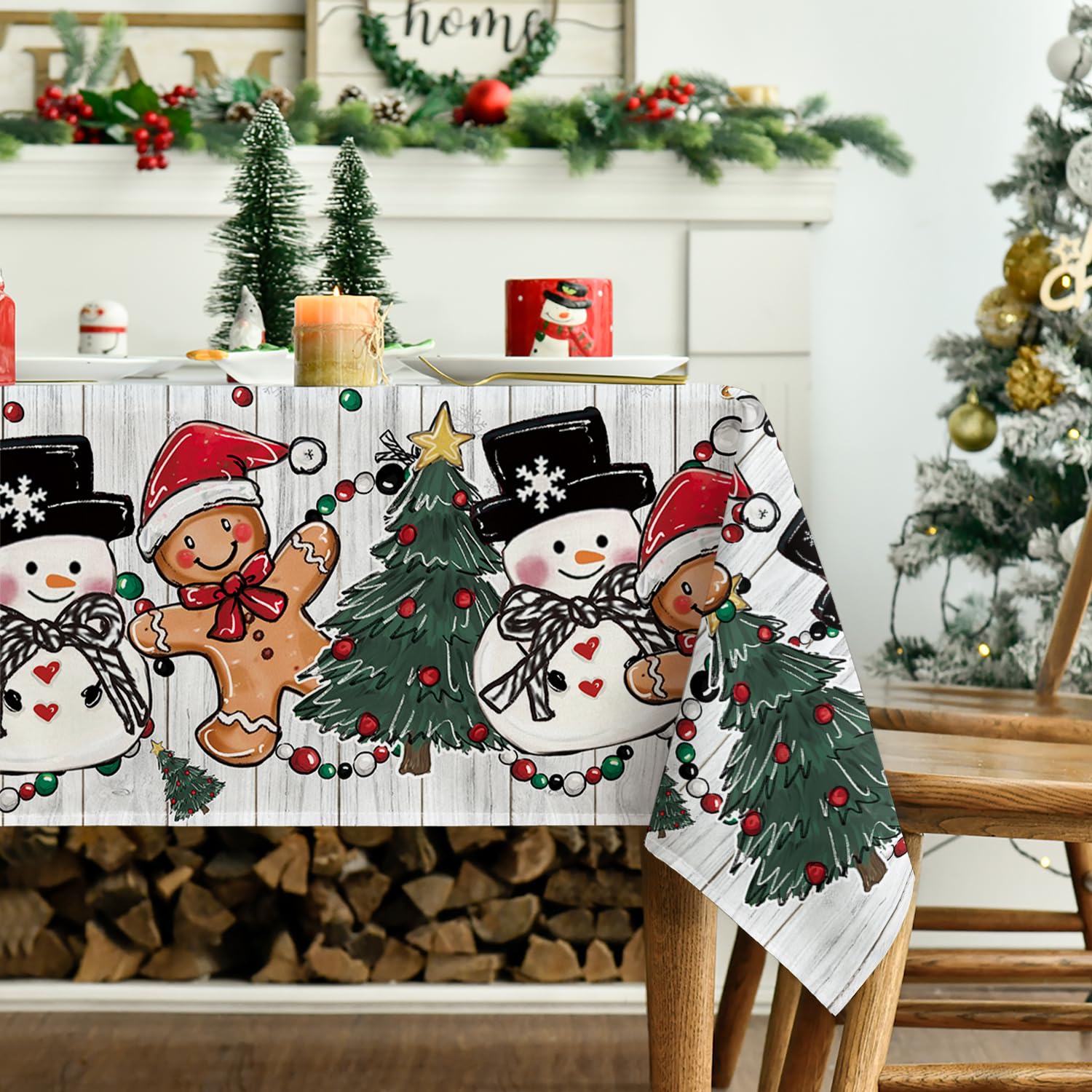 Mantel Horaldaily con árbol de Navidad para ambientación temática y protección de la mesa.