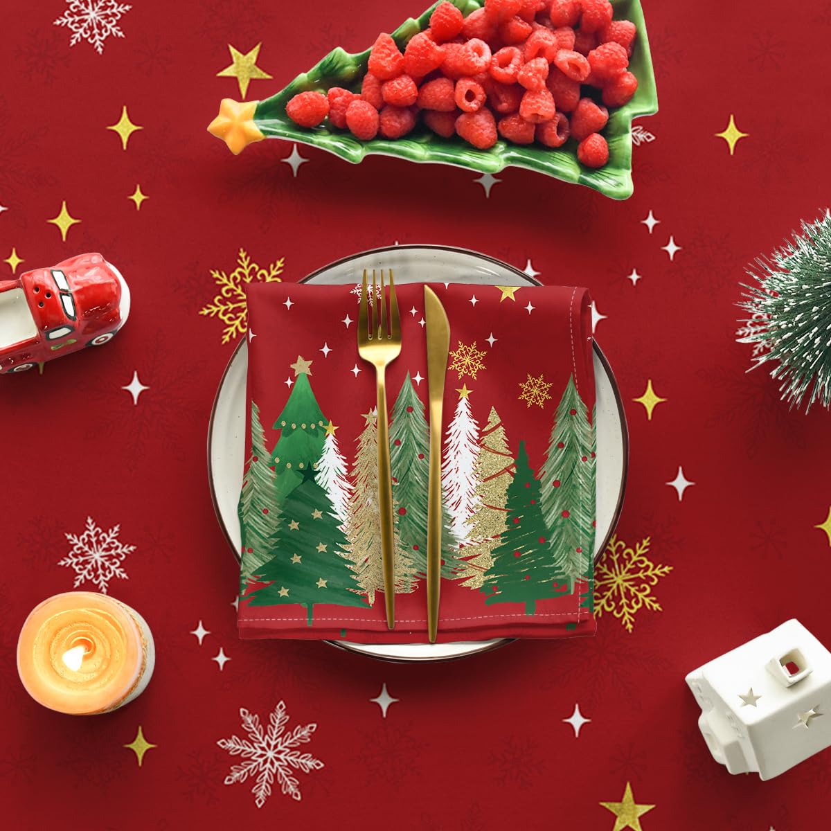 Horaldaily mantel Navidad hogar acogedor para cenas