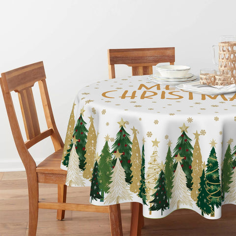 Mantel Horaldaily navideño con árboles blancos ideal para reuniones