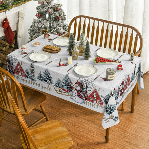 Mantel Horaldaily con árboles de Navidad para decoración elegante.