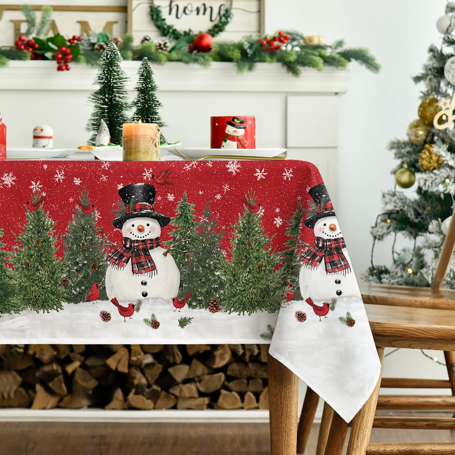 Horaldaily mantel-para-mesa-4-8-personas: compatible con mesas grandes para reuniones.