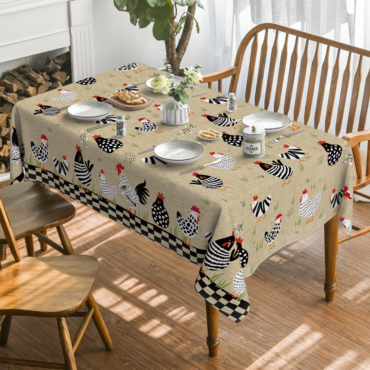 Mantel Horaldaily con patrón campestre, ideal para fiestas y comidas diarias.