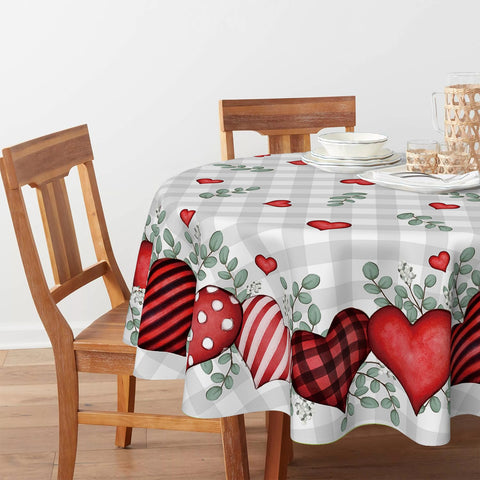 Mantel Horaldaily redondo de 70 pulgadas con cuadros buffalo para comidas