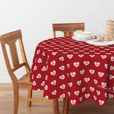 Mantel Horaldaily Valentín, diseño de corazones, añade ambiente festivo a picnics y eventos.