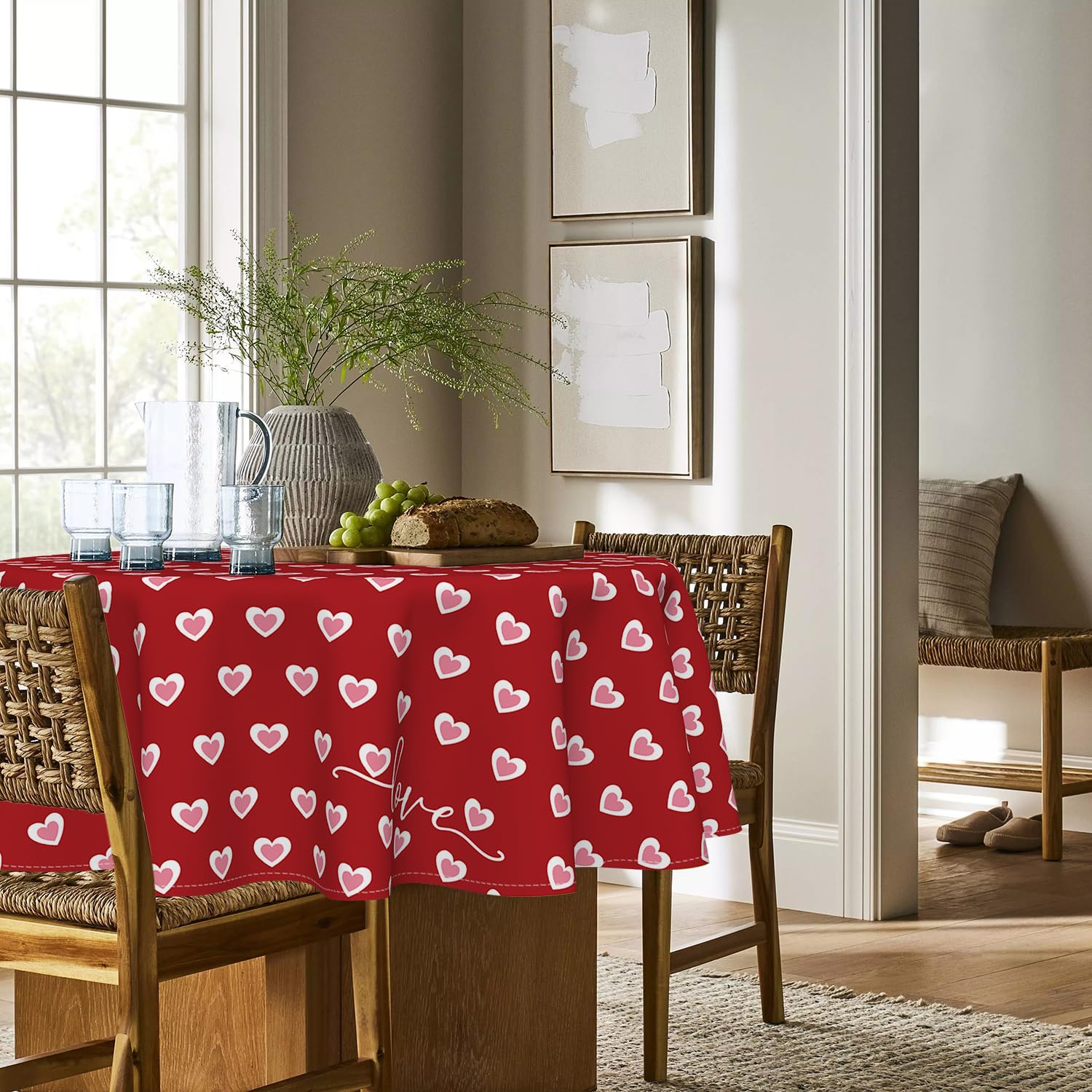 Mantel Horaldaily Valentín malvavisco, textura suave para comensales y conservación de la mesa.