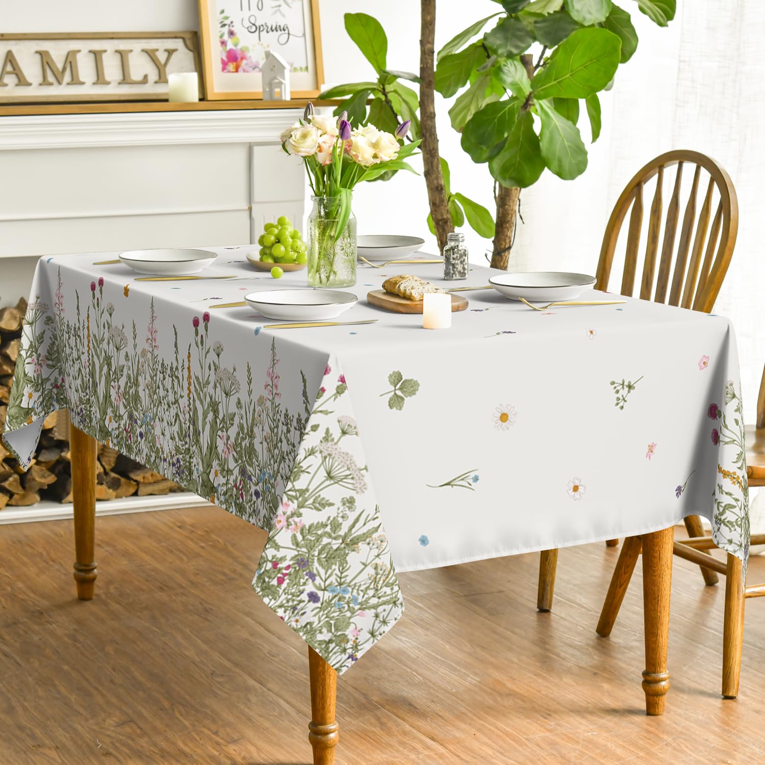 Mantel Horaldaily decorativo con flores, aporta color y estilo a la mesa