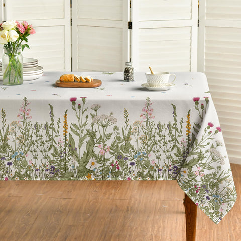 Mantel Horaldaily con patrón de flores silvestres, ideal para reuniones y cenas al aire libre