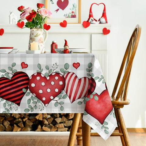 Horaldaily Valentine corazones rojos en cuadros búfalo para fiestas temáticas