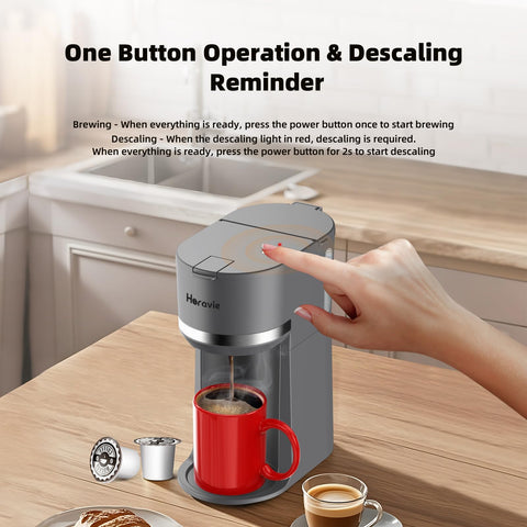 Horavie Cafetera mini admite cápsulas K-Pod y café molido para flexibilidad