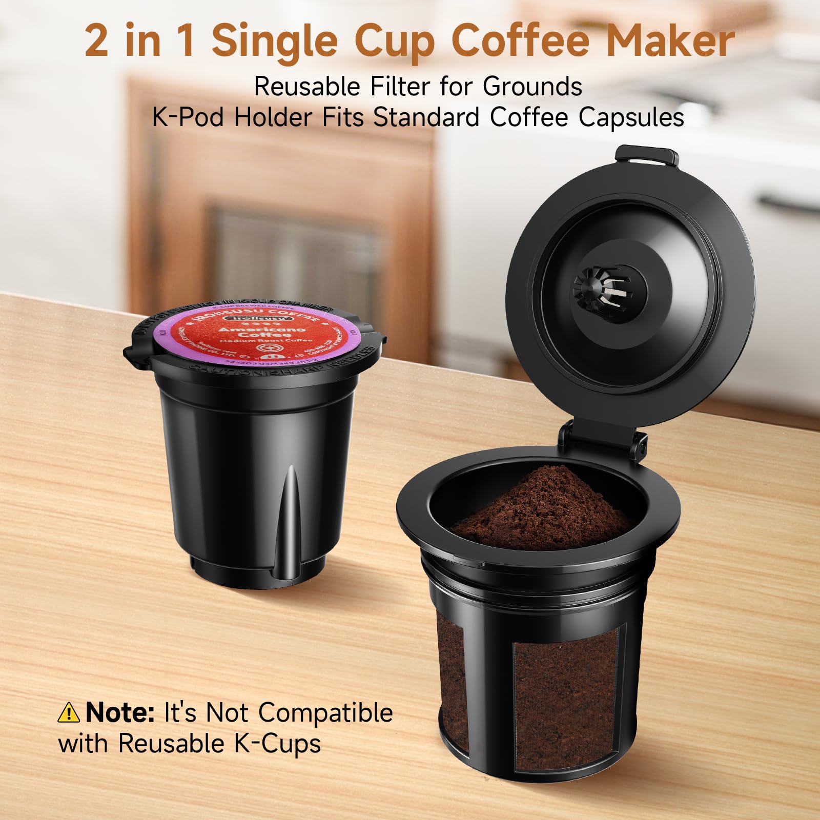Horavie cafetera, tanque de agua con ventana para ver nivel fácilmente.