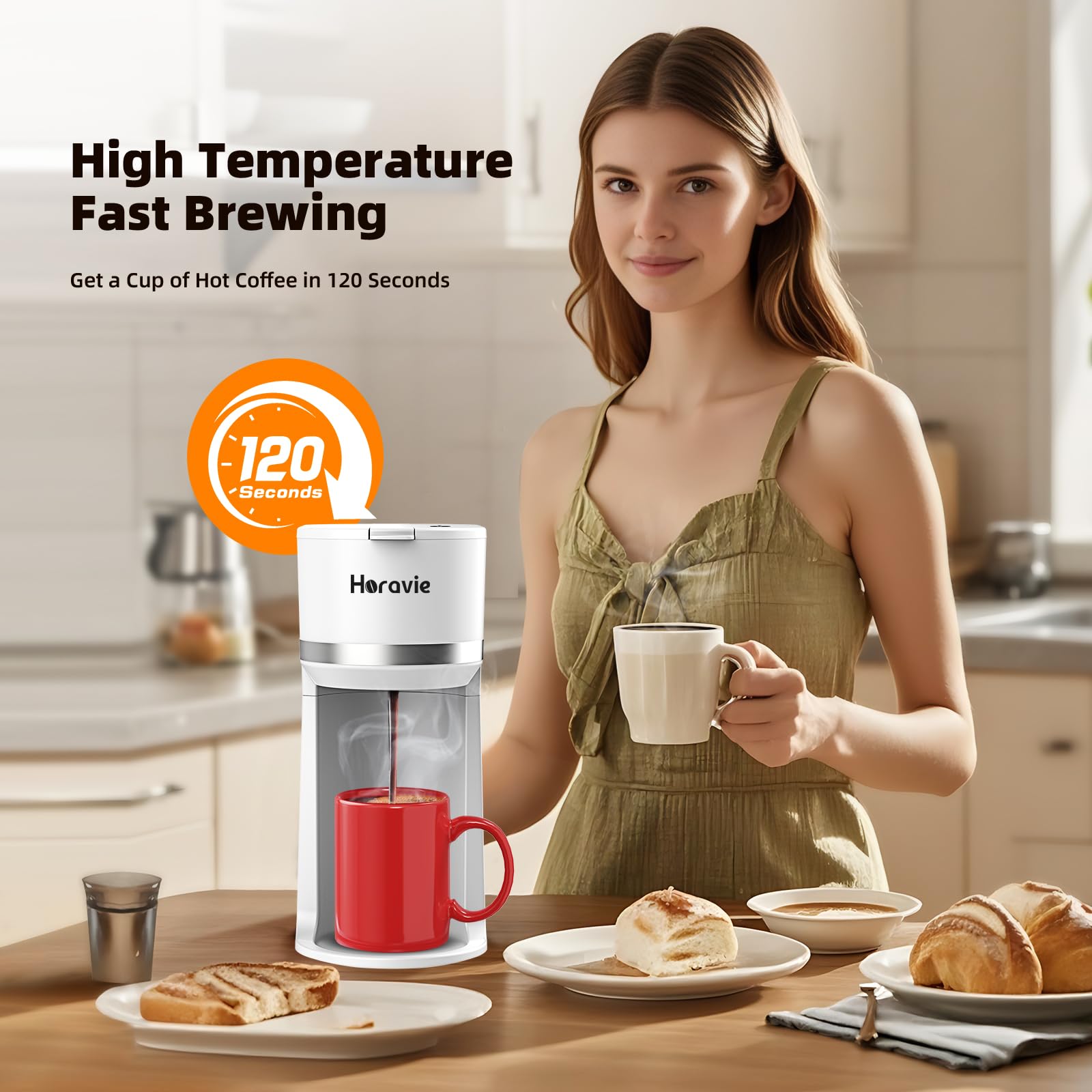 Horavie mini cafetera control de un toque para uso sencillo