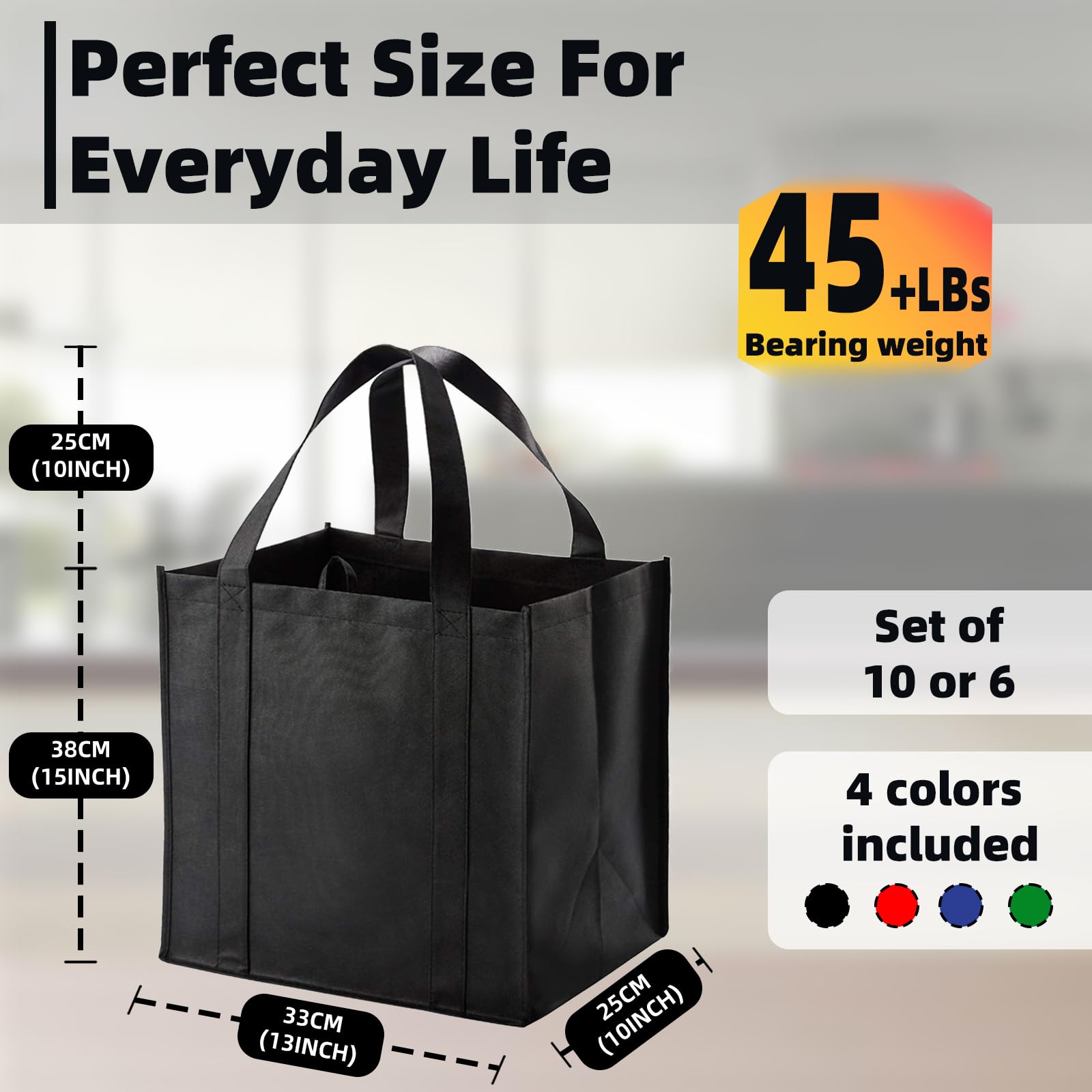 HorYg bolsa con base de plástico grueso para mayor estabilidad al mover la compra.
