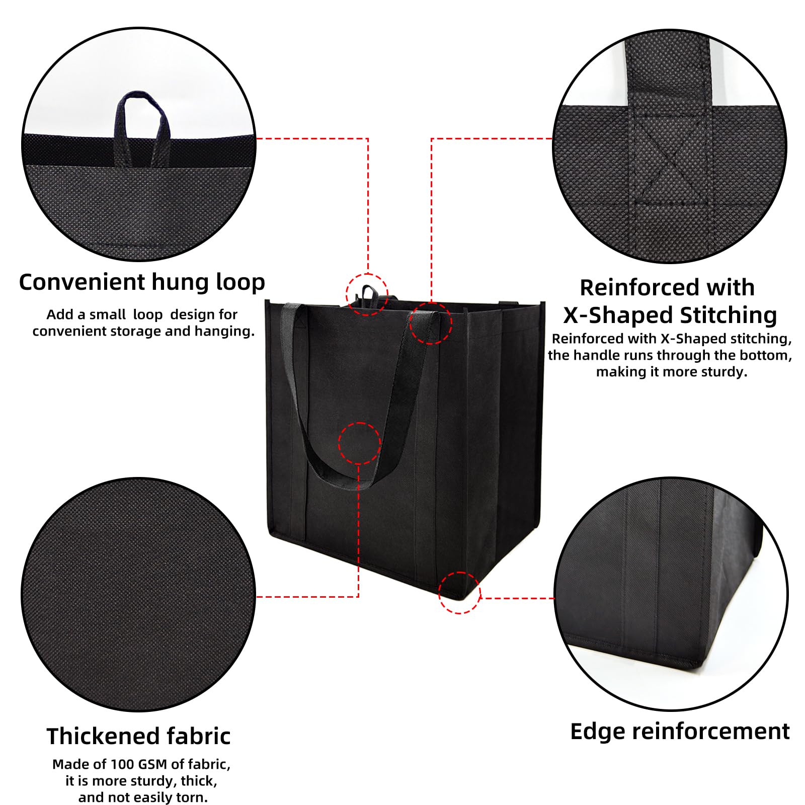 HorYg bolsa de gran capacidad 13x10x15 para múltiples artículos.