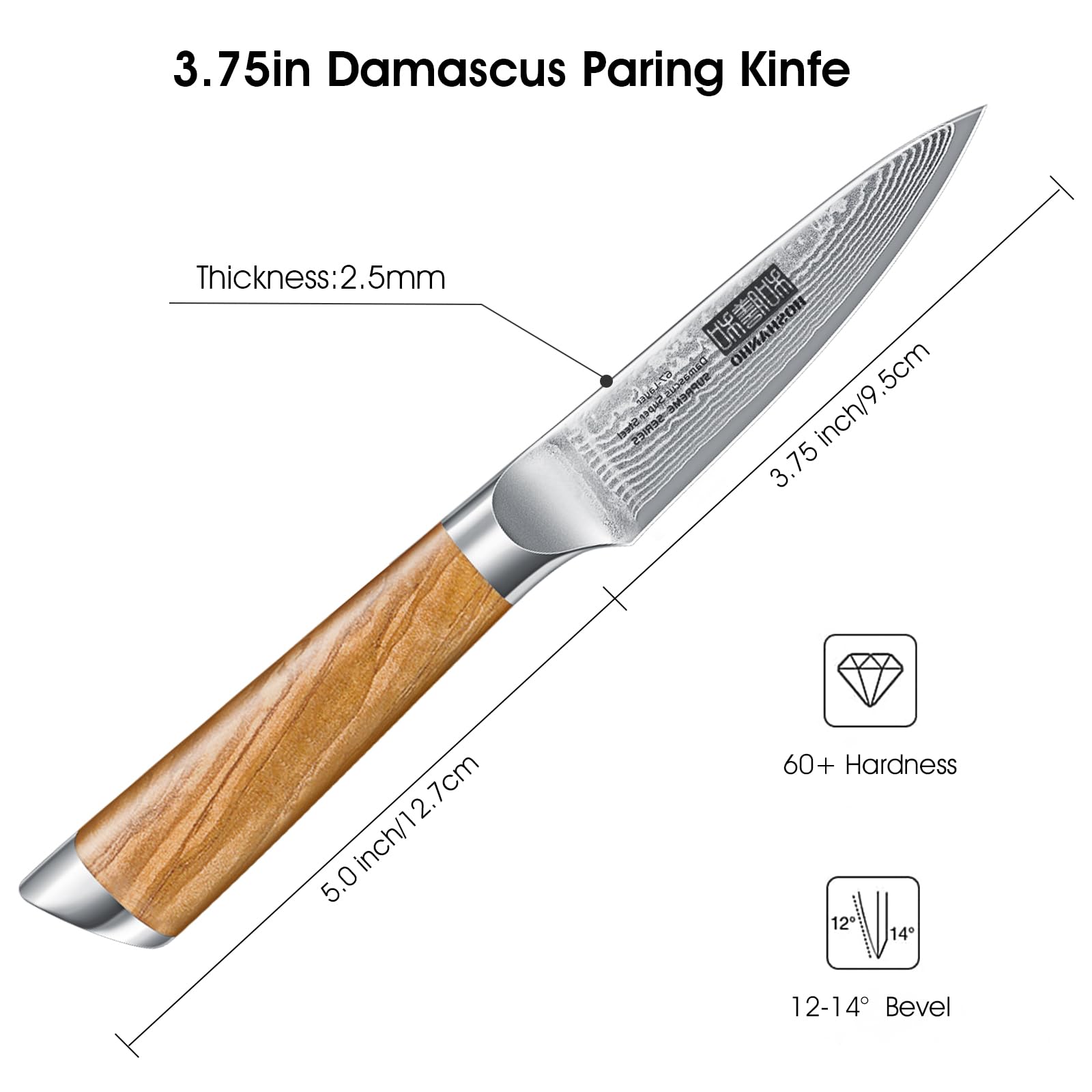 HOSHANHO cuchillo pelador, afilado a 15 grados para cortes extremadamente precisos