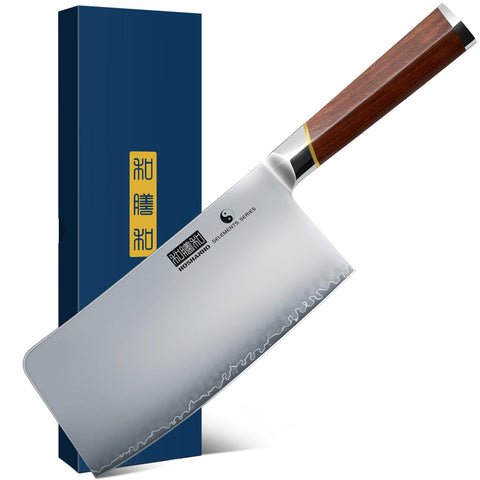 Cuchillo Cleaver HOSHANHO 7 pulgadas con filo afilado para carnes y verduras.