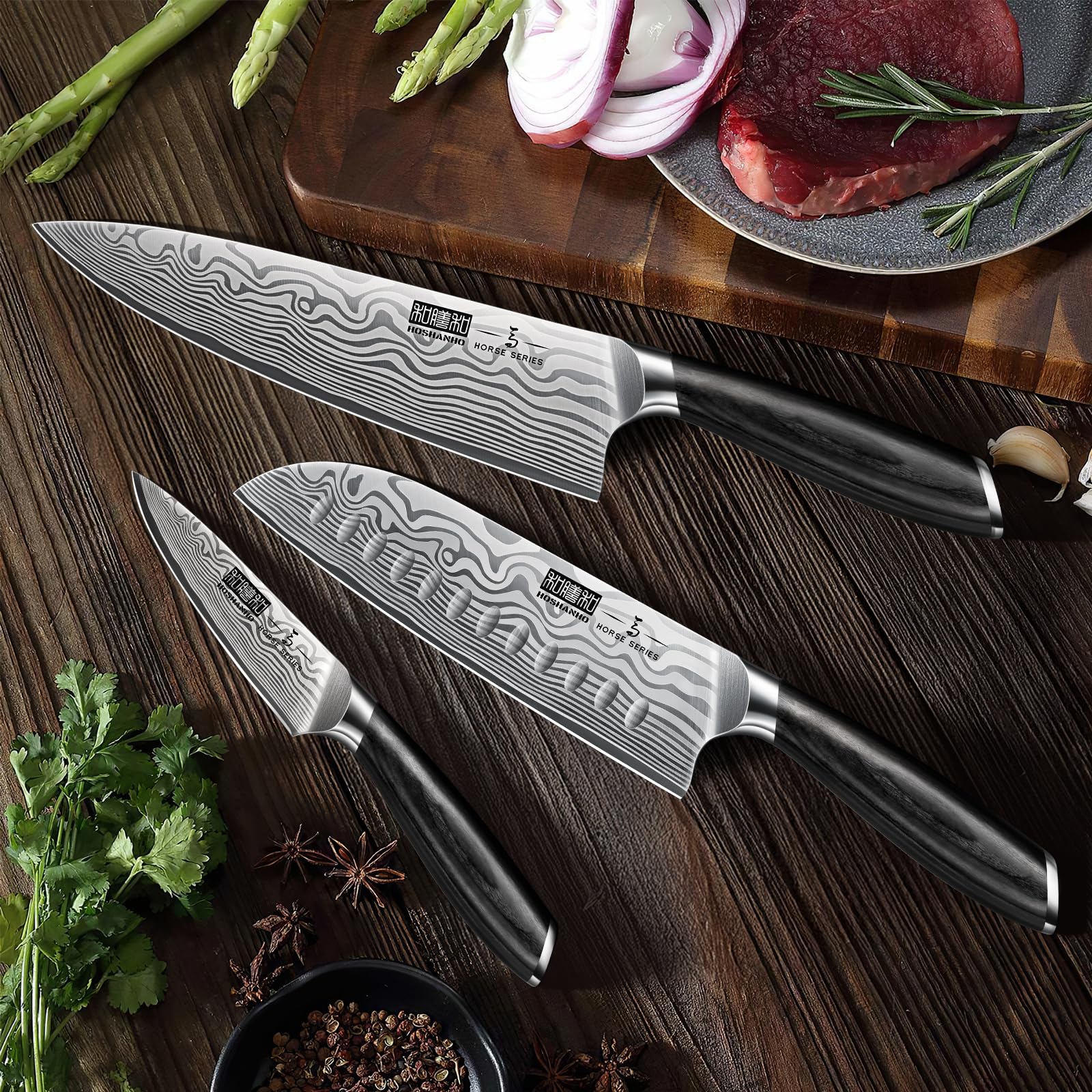 Conjunto de cuchillos HOSHANHO para tareas diarias de cocina.