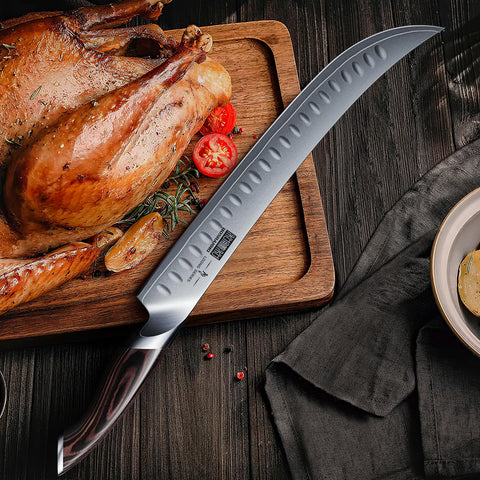 Corte de asados grandes y pavo con facilidad