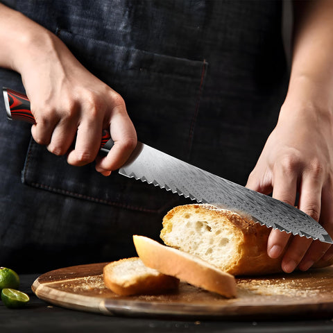 Corte preciso con filo afilado para panes crujientes y uniformes.