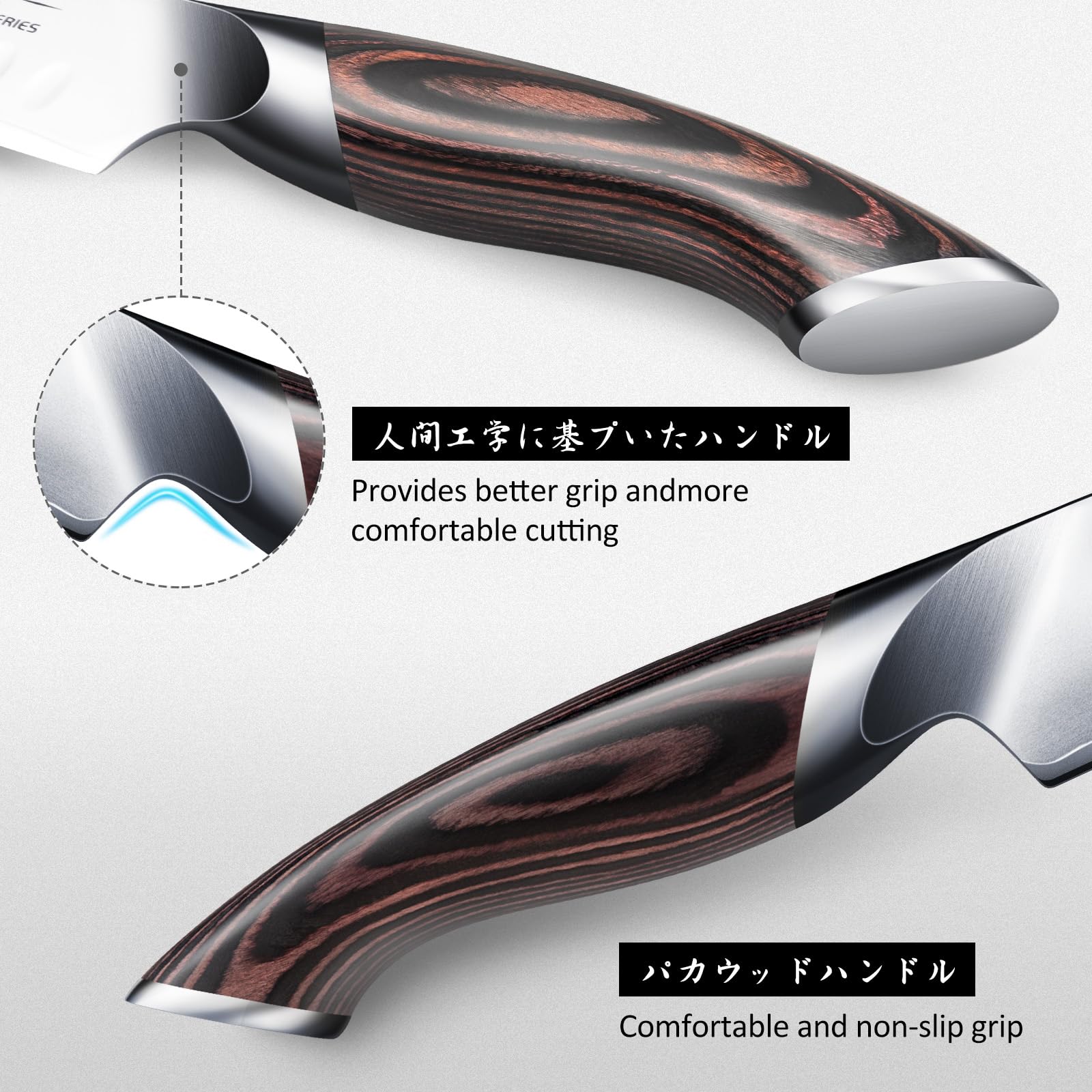 Cuchillo para asados HOSHANHO de 10 pulgadas, equilibrio para controlar piezas grandes.