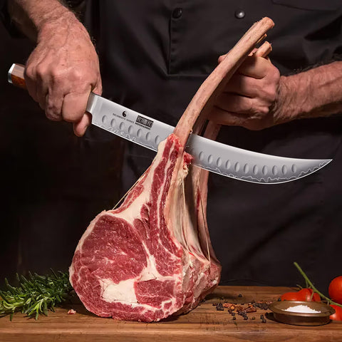Corte preciso con borde de 15° y punta curva Brisket.