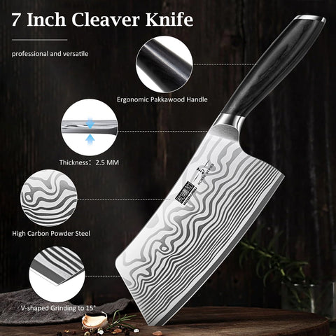 Cuchillo HOSHANHO con mango pakkawood para agarre firme y cómodo.