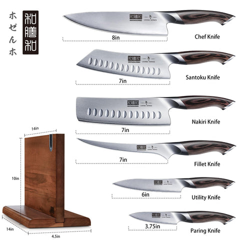 Cuchillo chef HOSHANHO de 8 pulgadas con filo afilado para cortes precisos.