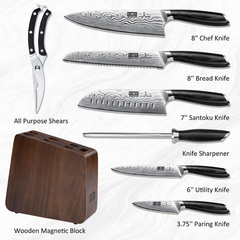 HOSHANHO cuchillo chef de 8 pulgadas con filo afilado para cortes precisos.