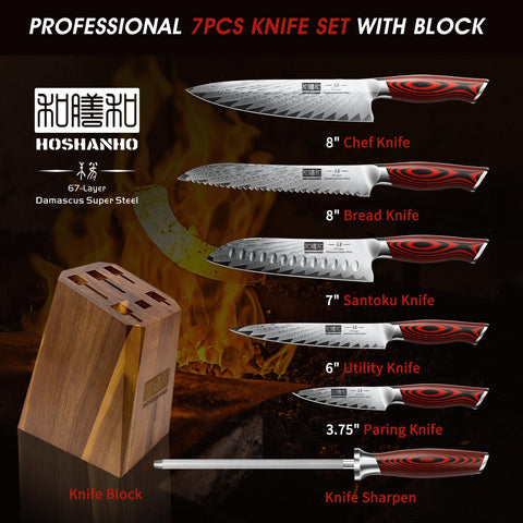 Cuchillo chef HOSHANHO de 8 pulgadas para cortes limpios y uniformes.