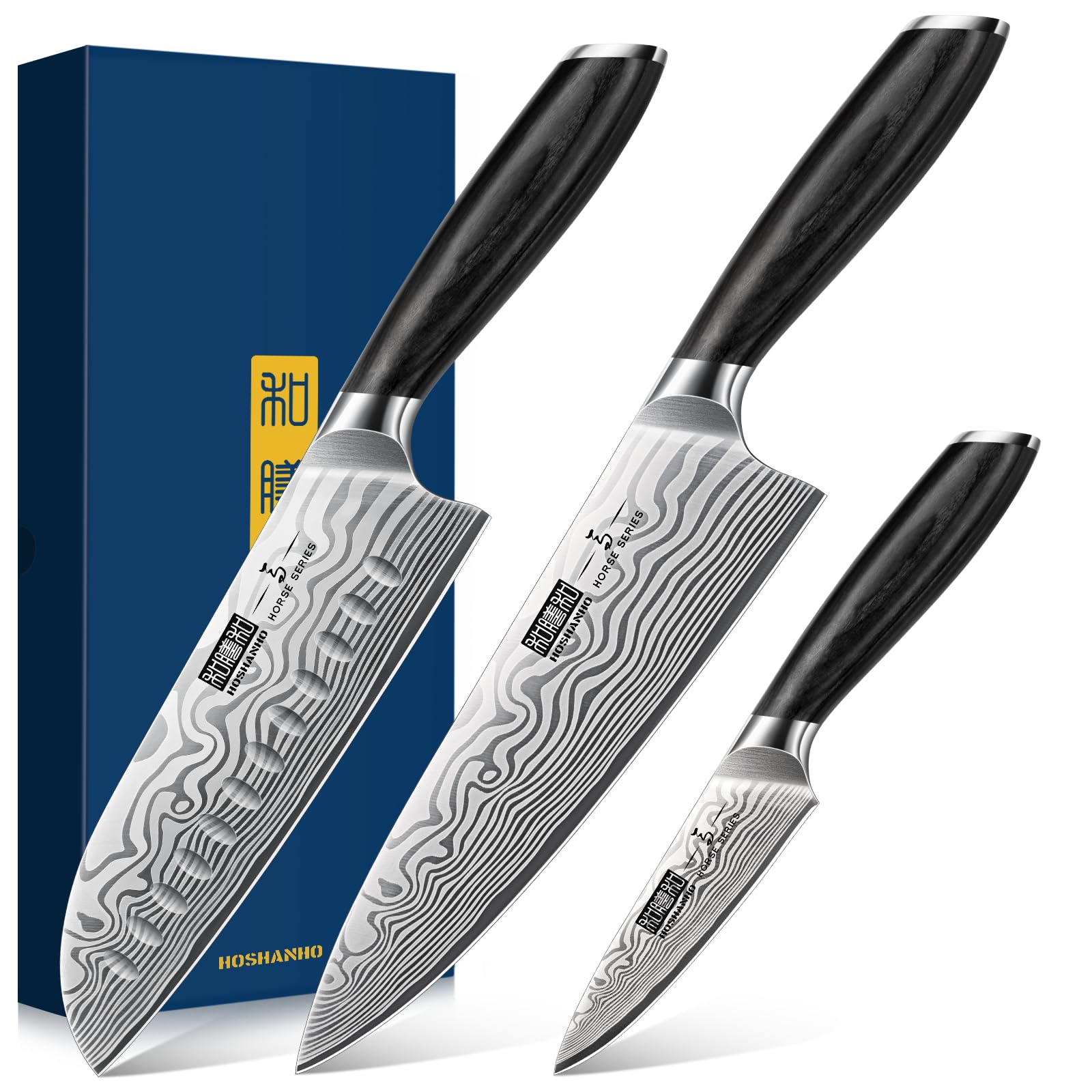 Cuchillo chef HOSHANHO de 8 pulgadas, filo estable para cortes precisos.