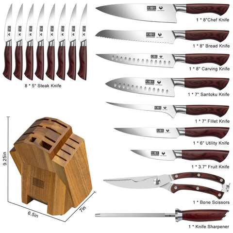 Cuchillo chef de 8 pulgadas HOSHANHO, afilado y resistente para uso diario.