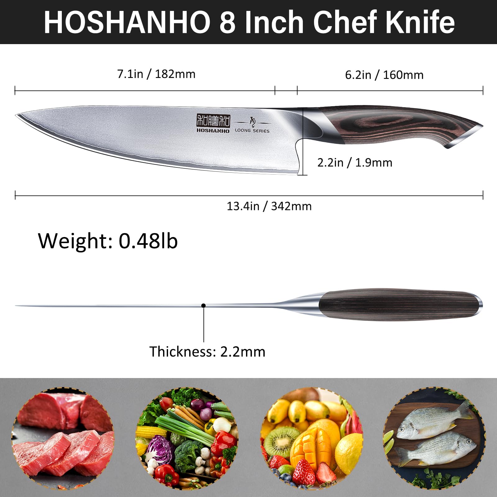 Cuchillo HOSHANHO para tareas diarias: picar verduras y cortar carne